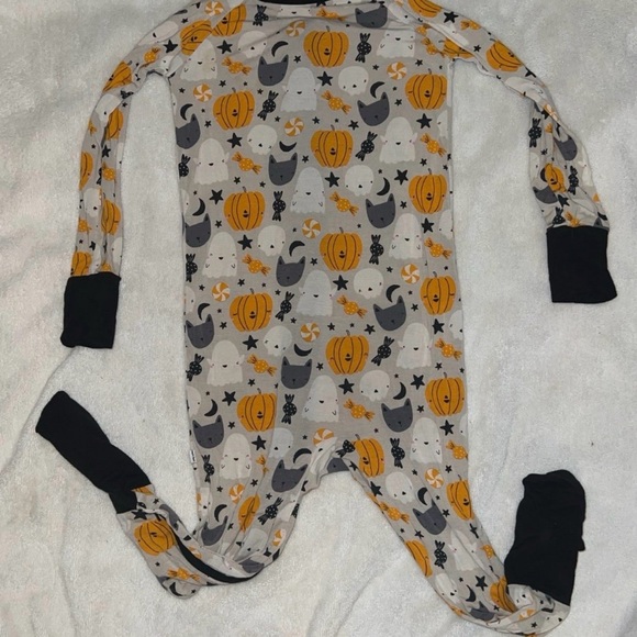 Little Sleepies Pumpkin and Cat Kids Footie - Picture 4 of 4